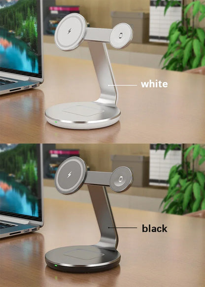30W 3 In 1 Fast Charging Station Magnetic Wireless Charger Stand For Magsafe iPhone 16 15 14 13 Pro Max iWatch 8 7 Airpods Pro