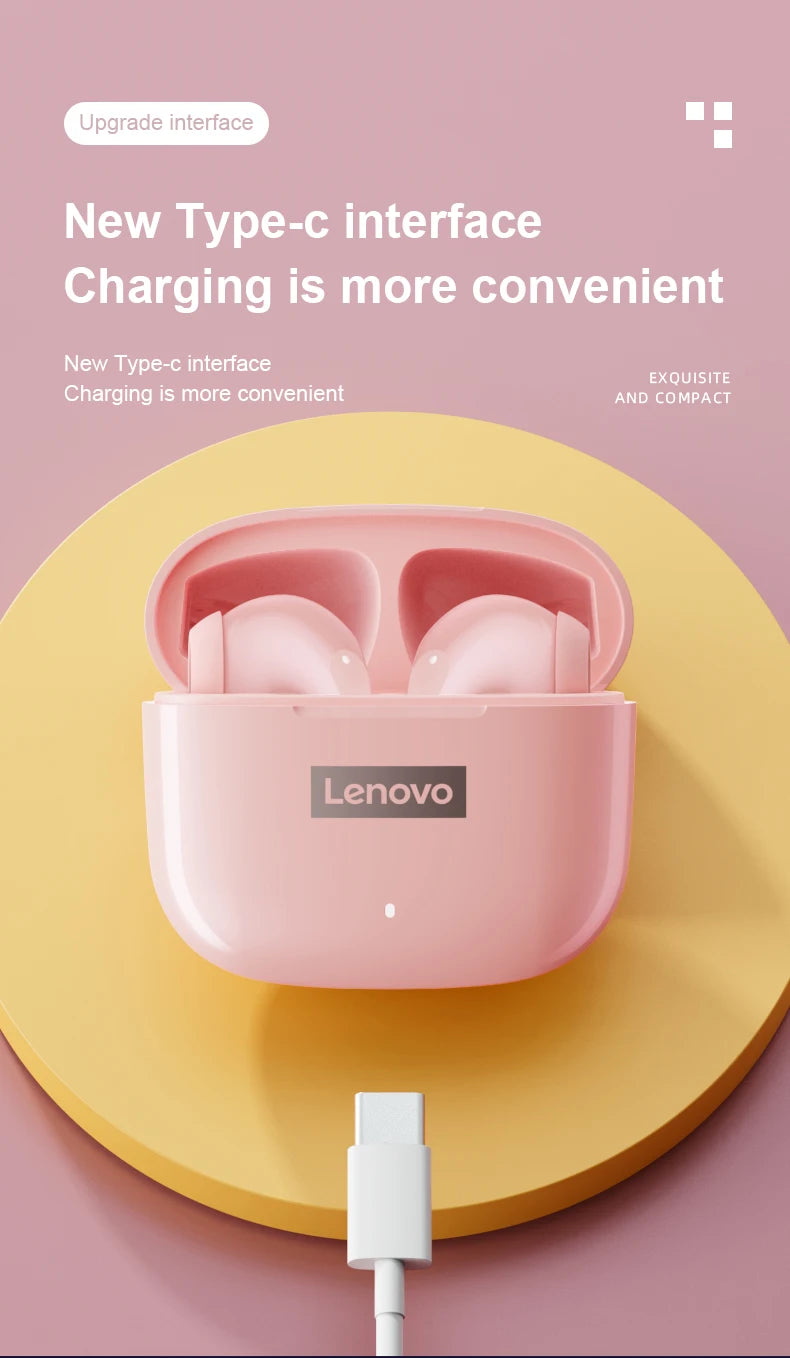 Original Lenovo LP40 Pro Earphones Wireless Bluetooth 5.1 Sport Noise Reduction Headphones Touch Control 250mAH 2022 New Lp40pro