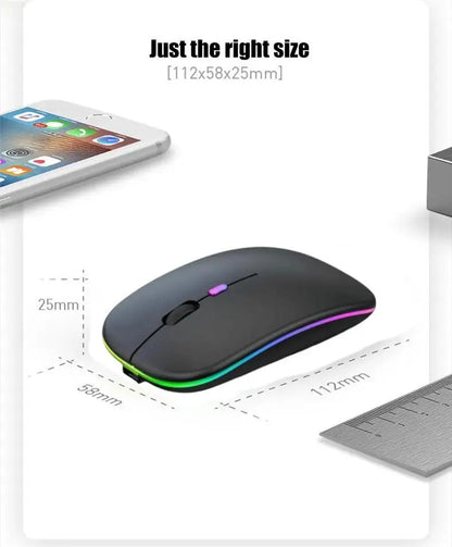 Wireless Rechargeable Silent LED Backlit Mouse