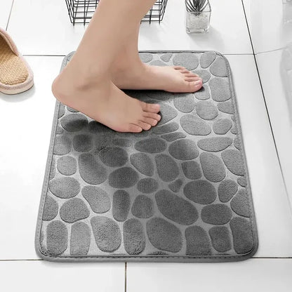 1pc embossed fiber anti slip pebble floor mat