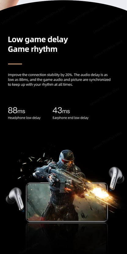 Original Lenovo LP5 TWS Wireless Bluetooth Earphone Long Battery Life Sports Headphone Dual Mode Gaming HD Call Headset With Mic