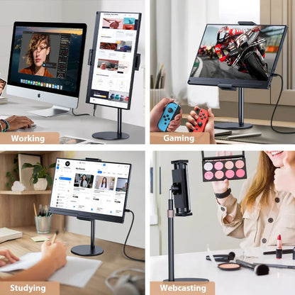 Adjustable Monitor Stand Height Portable Vesa Monitor Tablet Holder Up To 24Cm Standing Tablet Bracket Desk Mount Wider Base