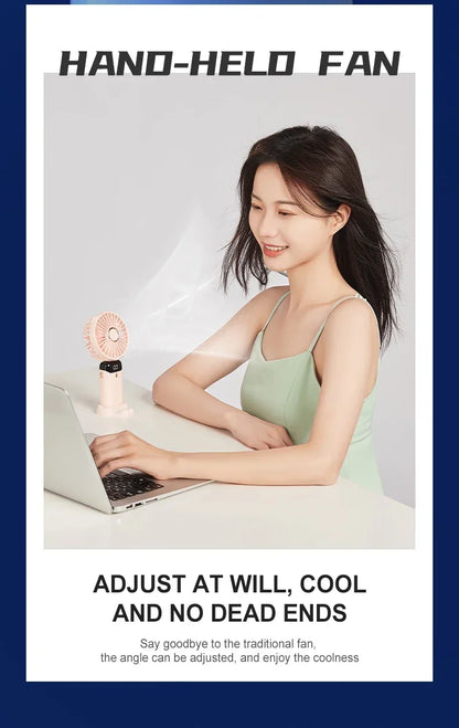 Foldable Portable Desk/Neck Hanging 5 Speed USB Rechargeable Fan
