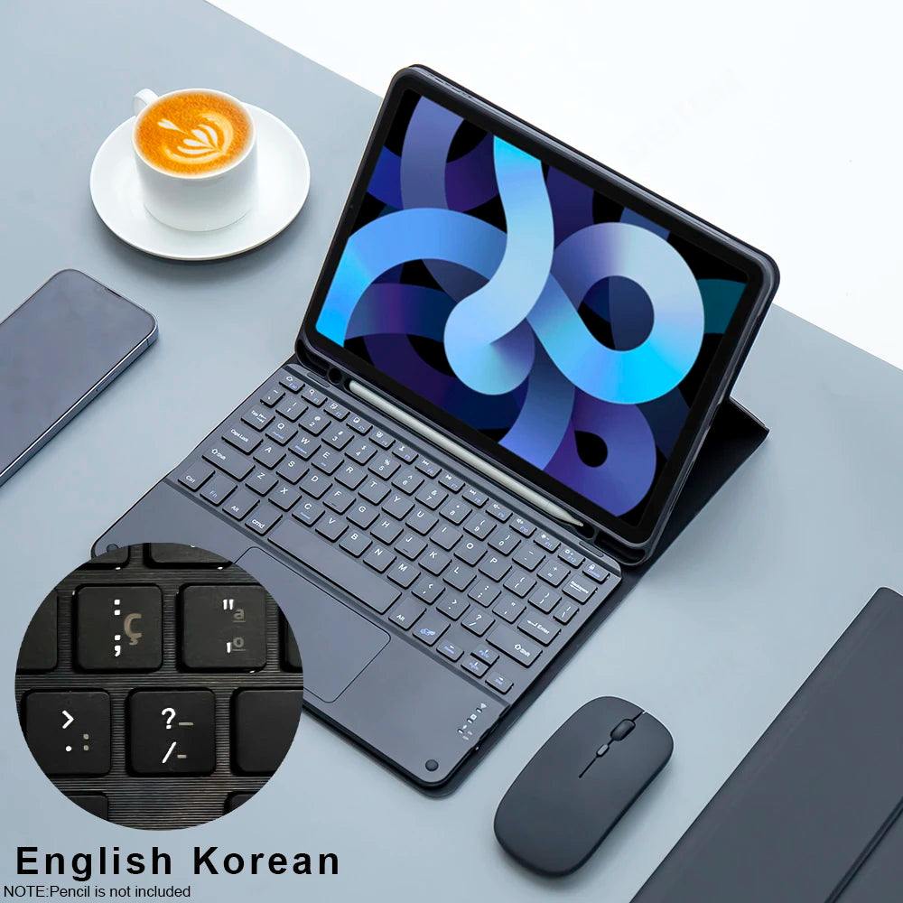 Magic keyboard Wireless Mouse For iPad 9th Generation Case A16 iPad 10.2 7th 8th Cover iPad Pro 11 M4 Air M3 10th Air 5/4 Funda