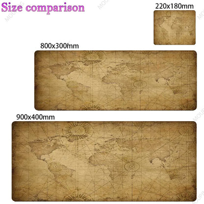 Vintage Map Deskmat,OLD MAP of The World Gaming Mouse Pad Laptop Office Home Mousepad Gamer Keyboard Carpet Computers Mouse Mats