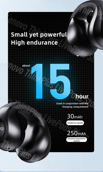 Lenovo XT83II Wireless Headphones Bluetooth 5.3 Earphones Earclip Design Touch Control HD Call with Mics Earbuds Sports Headset
