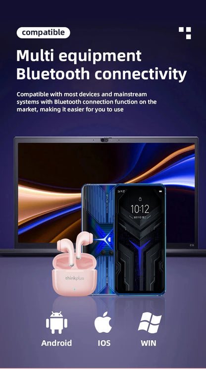 Choice Lenovo LP40 Pro TWS Bluetooth Earphones Touch Control Music Sport Headset Noise Reduction Gaming Headphones 250mAh New