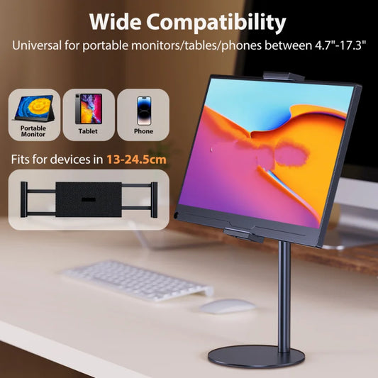 Adjustable Monitor Stand Height Portable Vesa Monitor Tablet Holder Up To 24Cm Standing Tablet Bracket Desk Mount Wider Base