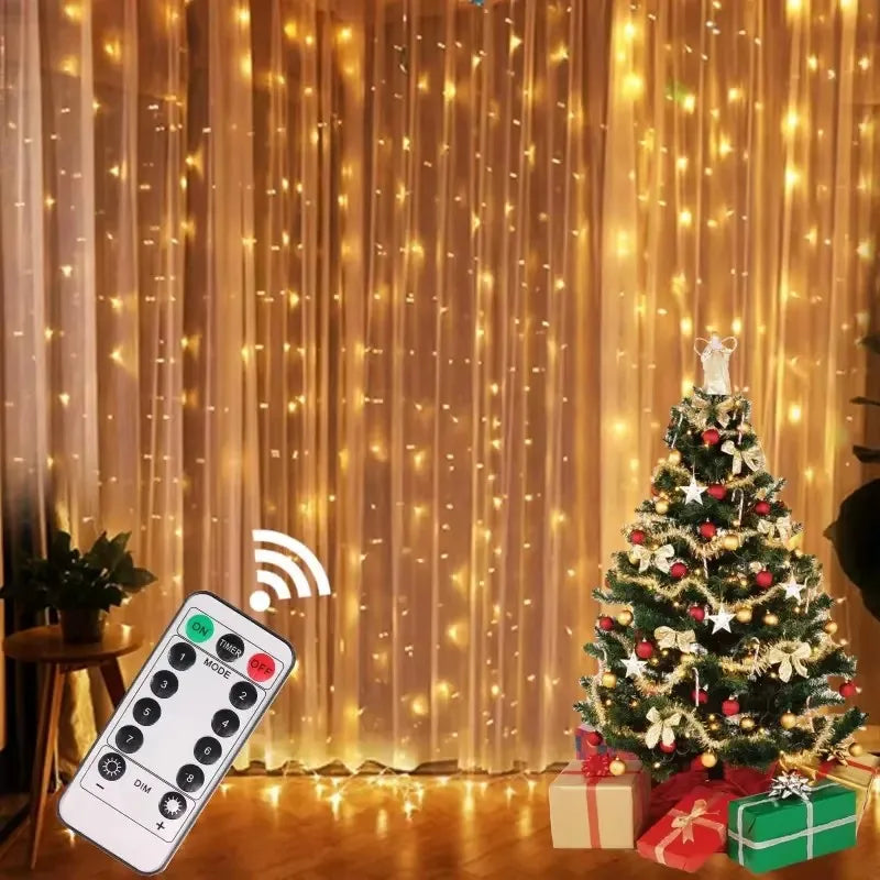 3x3m Curtain Garland Led Lights