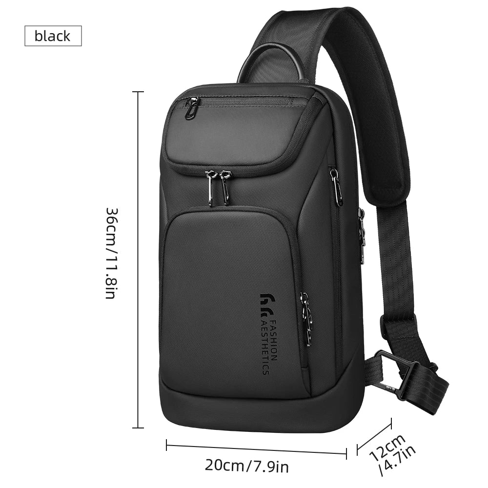 HK Business Crossbody Bag For Men Portable Shoulder Messenger Bags Male Waterproof Travel Short Trip Chest Bag For 11 Inch iPad
