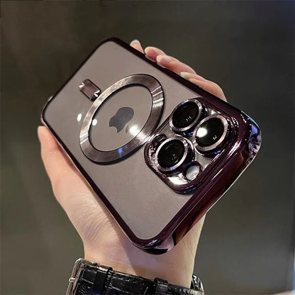 Luxury Magnetic Plating Clear Case For iPhone