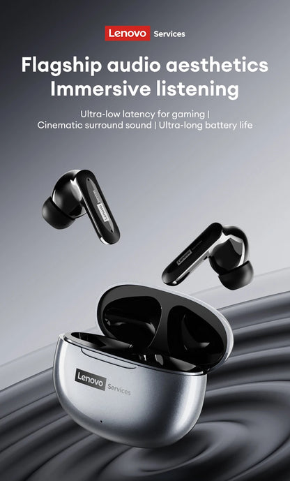 New Lenovo LE202 TWS Bluetooth 6.0 Gaming Earphones AI Call Noise Cancellation Sound Quality Headphone Long Battery Life Earbuds