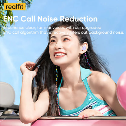 Realfit F4 Mini ANC Bluetooth Earphones 40dB Active Noice Cancellation HIFI Heavy Bass Wireless Earbuds for realme xiaomi