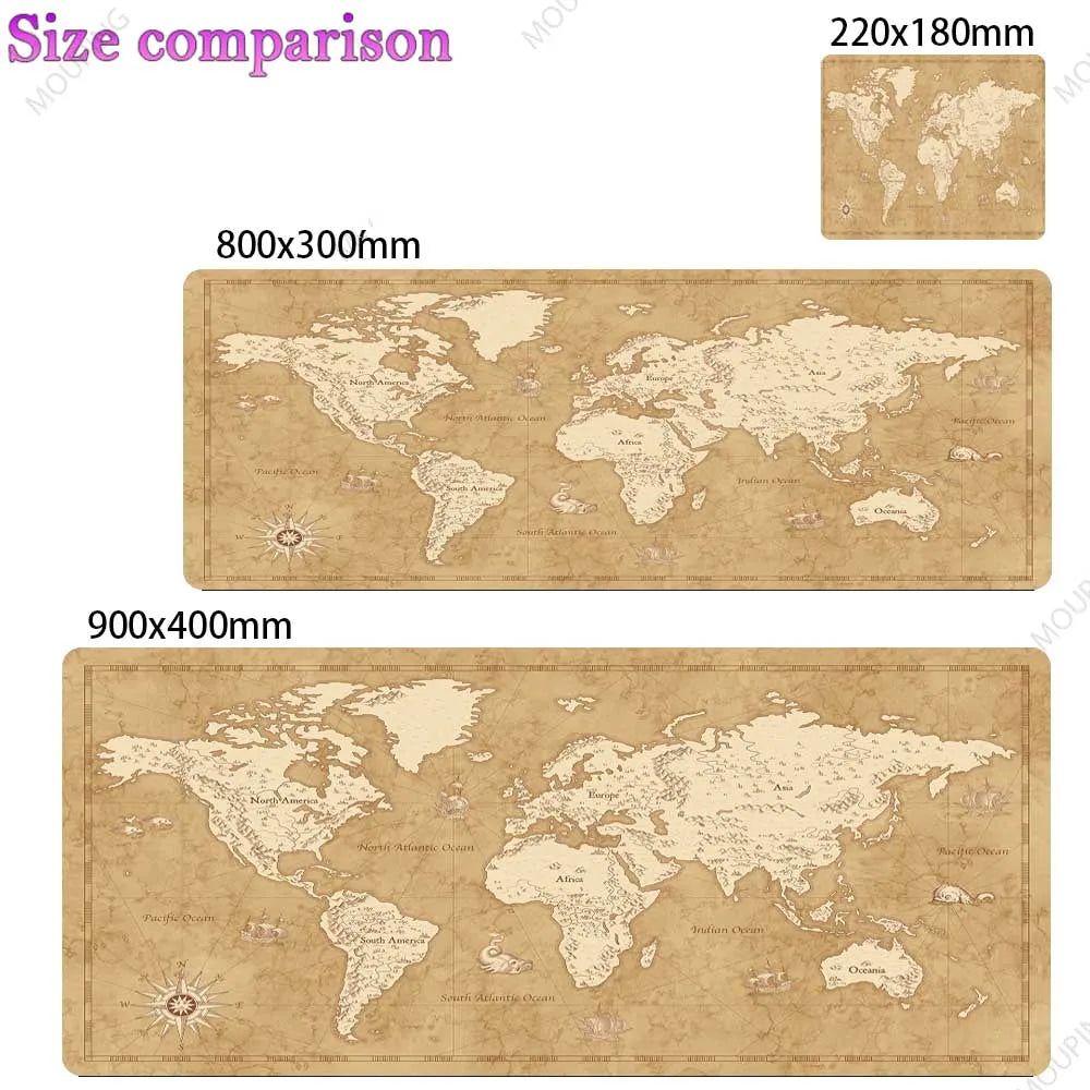 Vintage Map Deskmat,OLD MAP of The World Gaming Mouse Pad Laptop Office Home Mousepad Gamer Keyboard Carpet Computers Mouse Mats