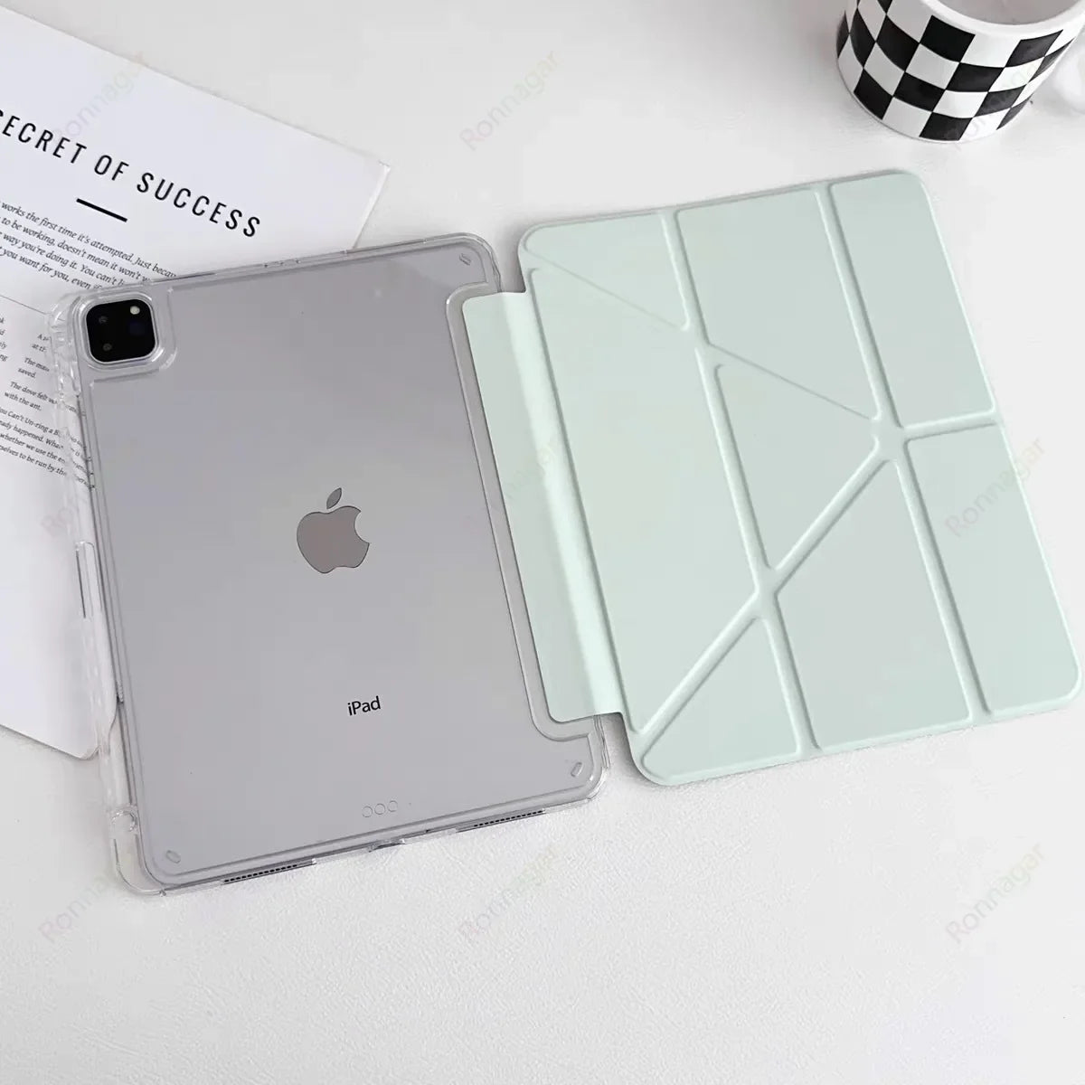 Y-Fold Case For 2025 A16 11th iPad Air 11 M3 M2 2024 iPad 10th Gen 10.2 7 8th 9th Pro11 M4 Air4 5 10.9 Air13 M2 M3 Pencil Holder