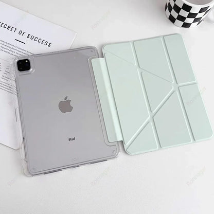Y-Fold Case For 2025 A16 11th iPad Air 11 M3 M2 2024 iPad 10th Gen 10.2 7 8th 9th Pro11 M4 Air4 5 10.9 Air13 M2 M3 Pencil Holder
