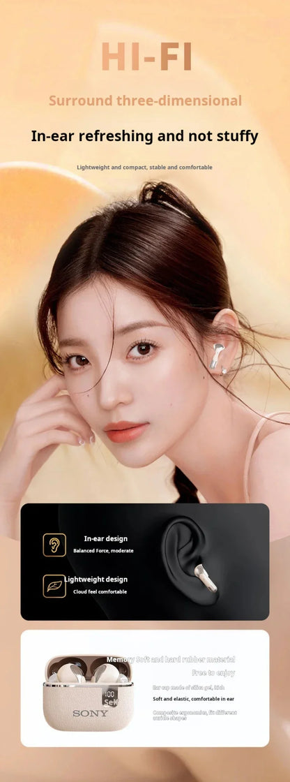 Original Sony NE Bluetooth Earphones TWS HIFI Mic Headset Wireless Earbuds Sports Headphones LED Display Gaming Accessories