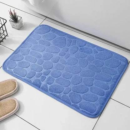 1pc embossed fiber anti slip pebble floor mat