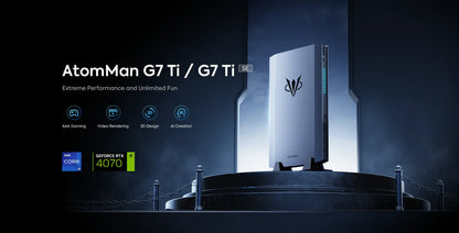New AtomMan Gaming Mini PC G7 Ti Intel Core i9-14900HX +RTX 4070 DDR5 Minisforum AI Graphics Gaming Mini PC