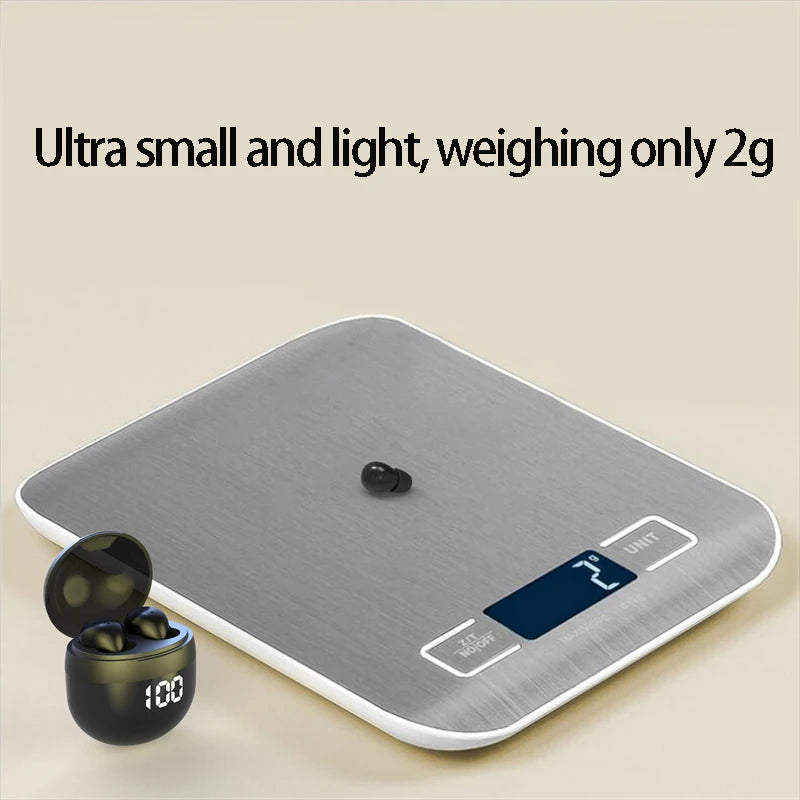 Ultra Small Mini Bluetooth 5.3 Headset Digital Display Wireless Touch Invisible Headphones Noise Reduction Sleep Earbud With Mic