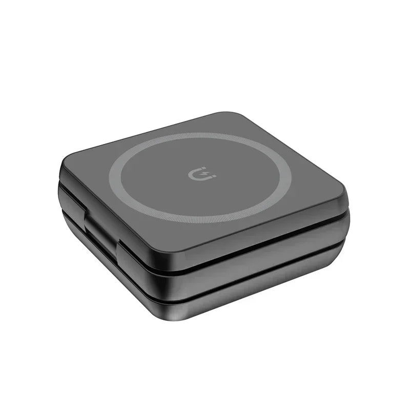 3 In 1 Foldable Magnetic Wireless Charger Stand For iPhone 16 15 14 13 Pro Max iWatch 10 9 AirPods Fast Charging Station Holder