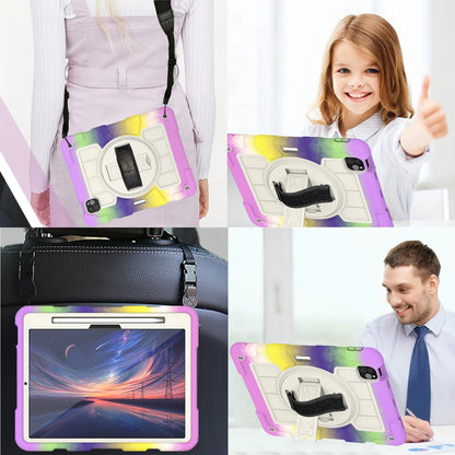 Heavy Duty Case For iPad Pro 11 M4 2024 Model A2836 A2837 A3006 360 Rotation Armor Stand Cover With Shoulder Strap Shockproof