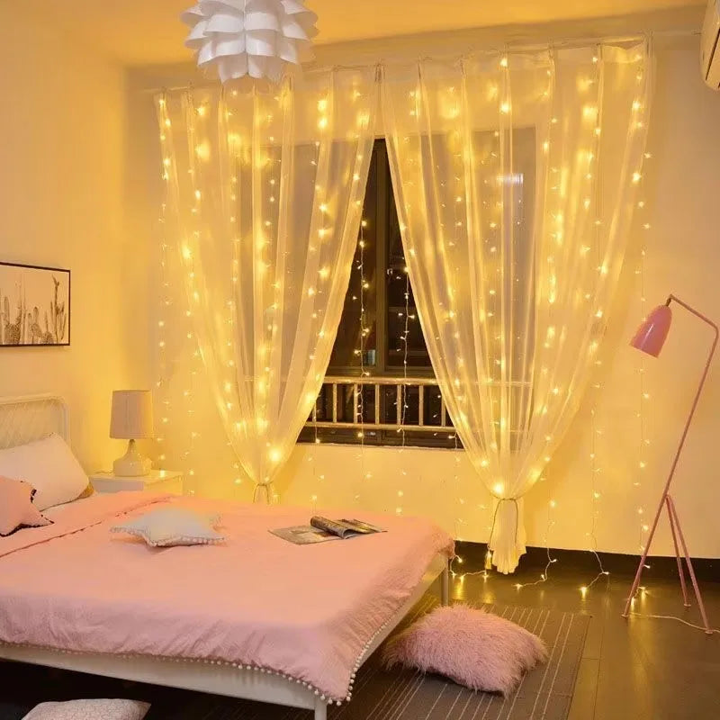 3x3m Curtain Garland Led Lights