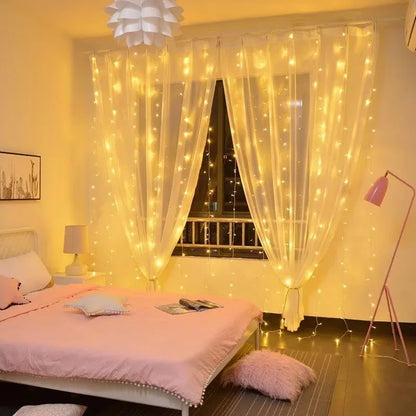 3x3m Curtain Garland Led Lights