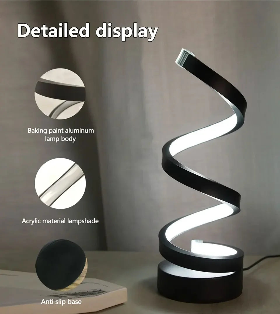 Modern LED Spiral Table Lamp
