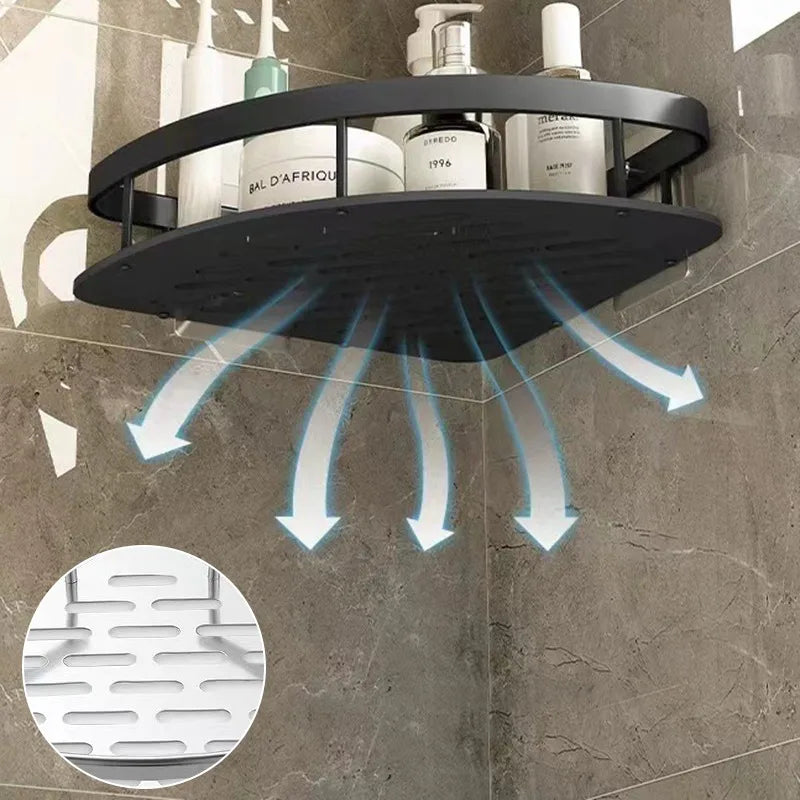 Bathroom Storage - No Drill - Wall Mount - Corner Shelf