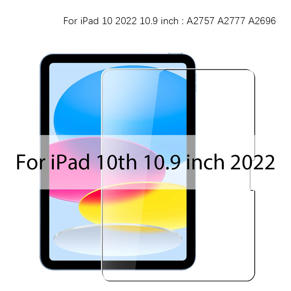 Tempered Glass Screen Protector For Ipad Pro 13 M4 2025 12.9 A16 11th Air 11 5 4 M3 M2 10 9 9th 10th 8 Generation Mini 7 6 Film
