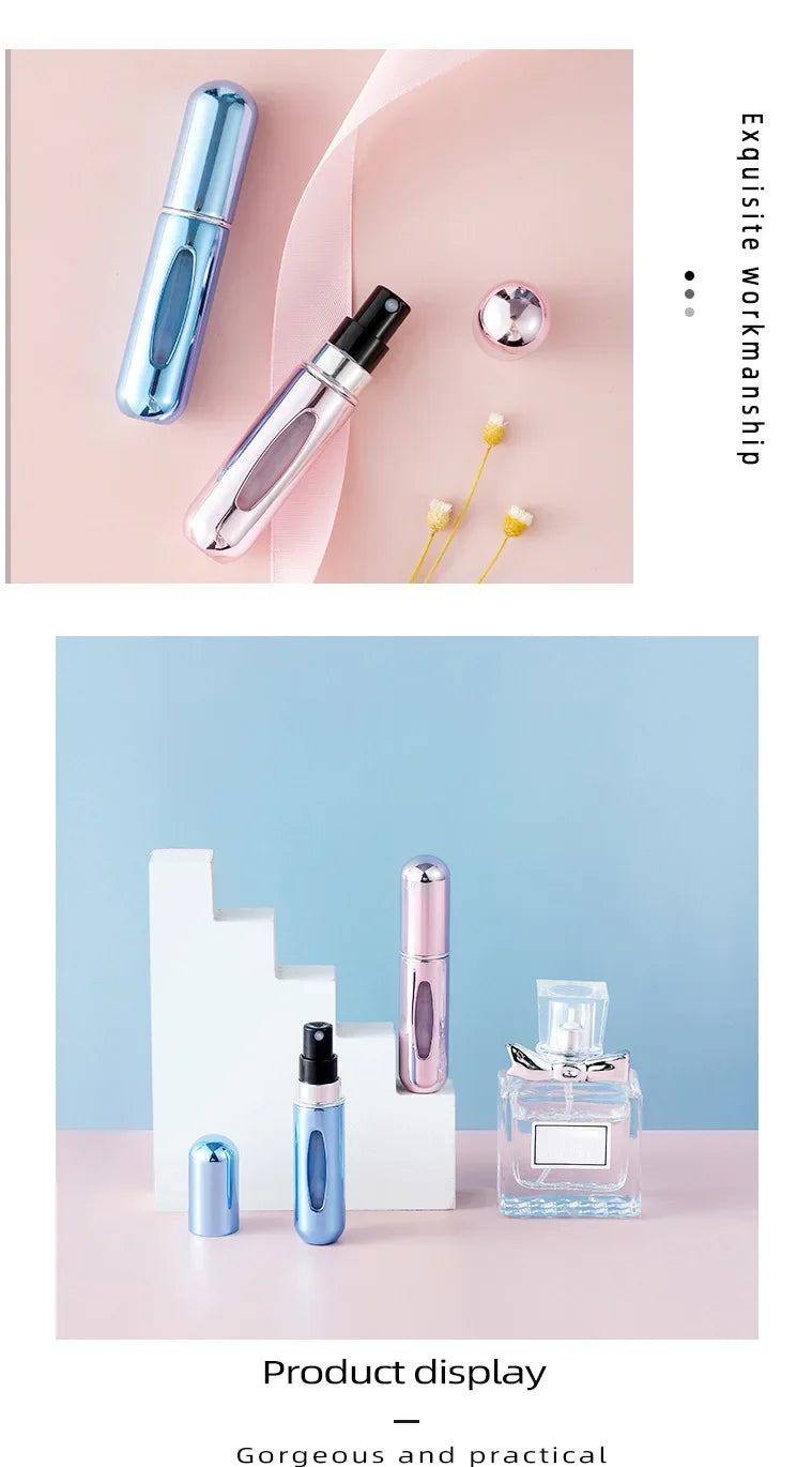 5/8ml Spray Perfume Refillable Bottle Liquid Spray Bottling Dispenser Bottom Charge Portable Travel Cosmetic Sub-Bottle