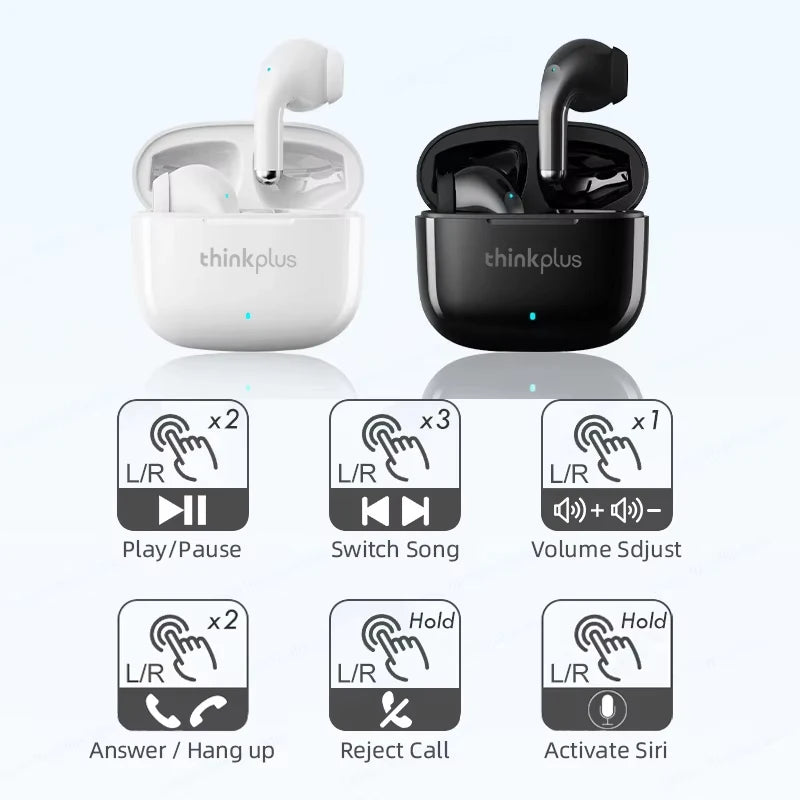 Choice Lenovo LP40 Pro TWS Bluetooth Earphones Touch Control Music Sport Headset Noise Reduction Gaming Headphones 250mAh New