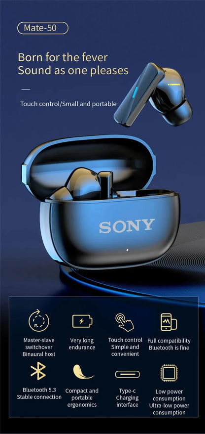 S ony True Wireless Bluetooth Earphones Headphones In-ear Earplugs Waterproof Fitness Motion Music Hedset Flip Cover Earphone