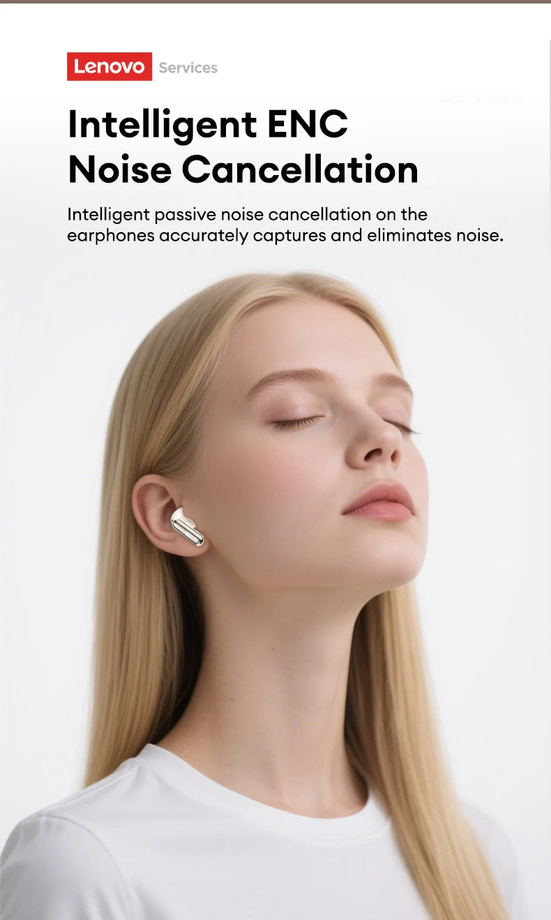Lenovo LE208 Wireless Bluetooth 6.0 Leather Headphones HiFi Lossless Sound Noise Reduction Earphone Low Latency Gaming Earbuds