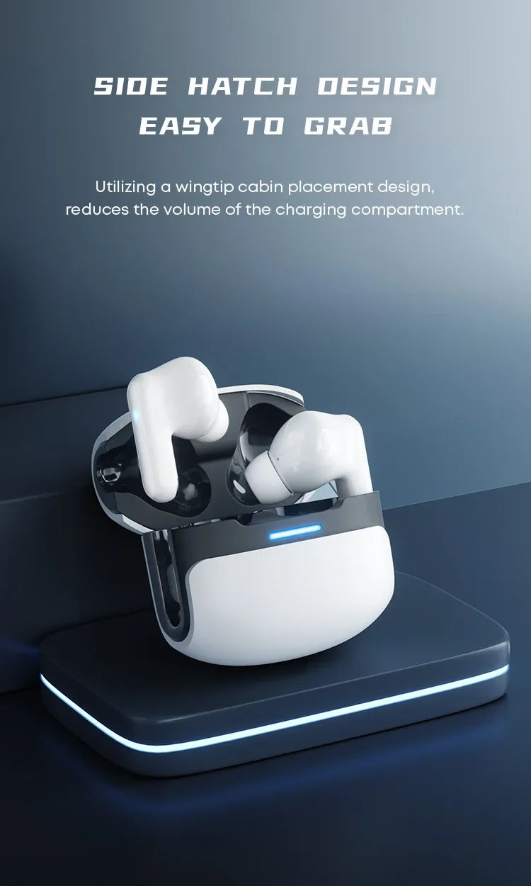 TWS Wireless Earpods Bluetooth 5.3 Wireless Earphones Dual Mode for Game Music ENC Talking Noise Canceling Compatible with IOS