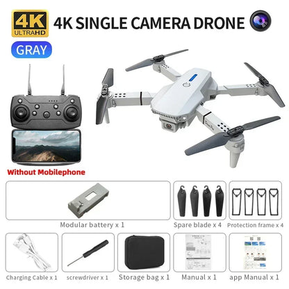 New E88Pro RC Drone 4K Professinal With 1080P Wide Angle Dual HD Camera Foldable RC Helicopter WIFI FPV Height Hold Apron Sell