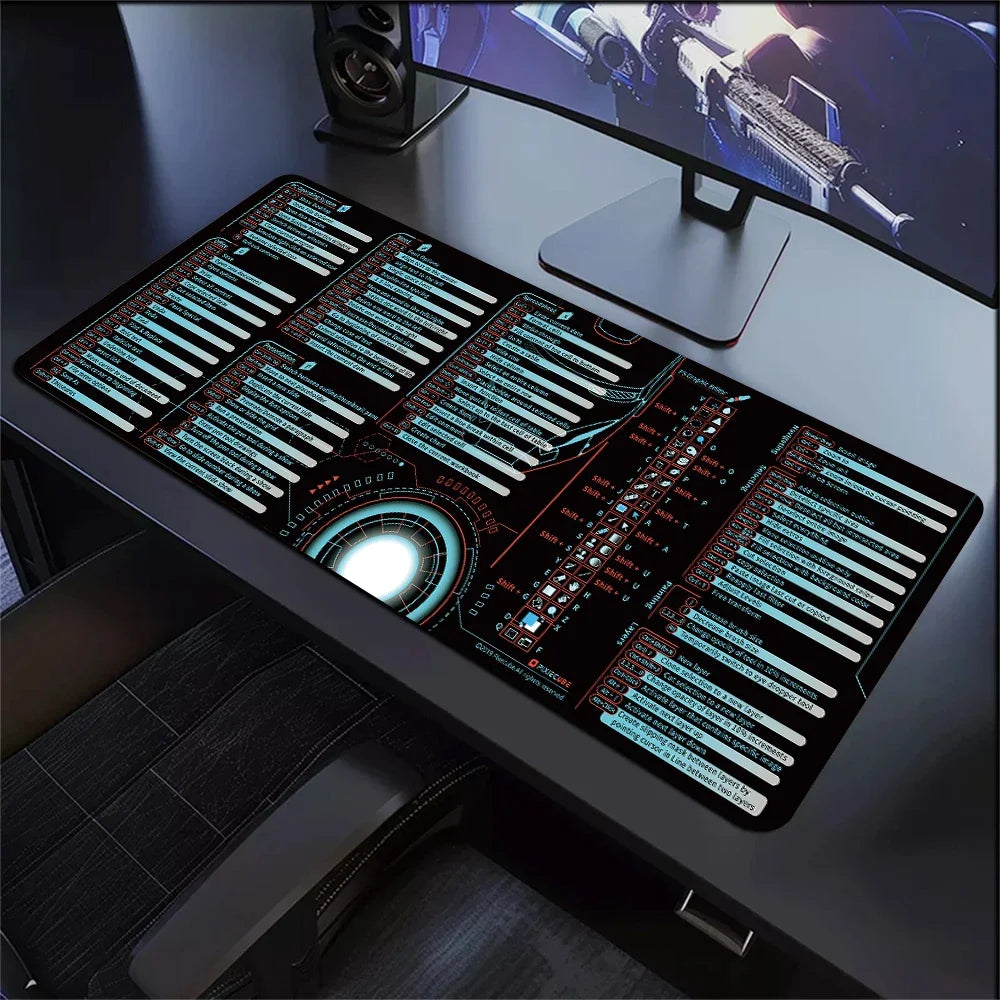 Excel mouse pad Word PowerPoint Shortcut Cheat Sheet Desk Pad NonSlip OfficeandGaming MousePad Windows Keyboa