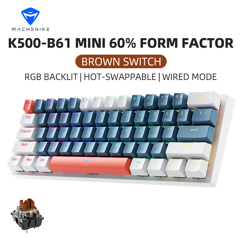 Machenike K500-B61 Mini Mechanical Keyboard