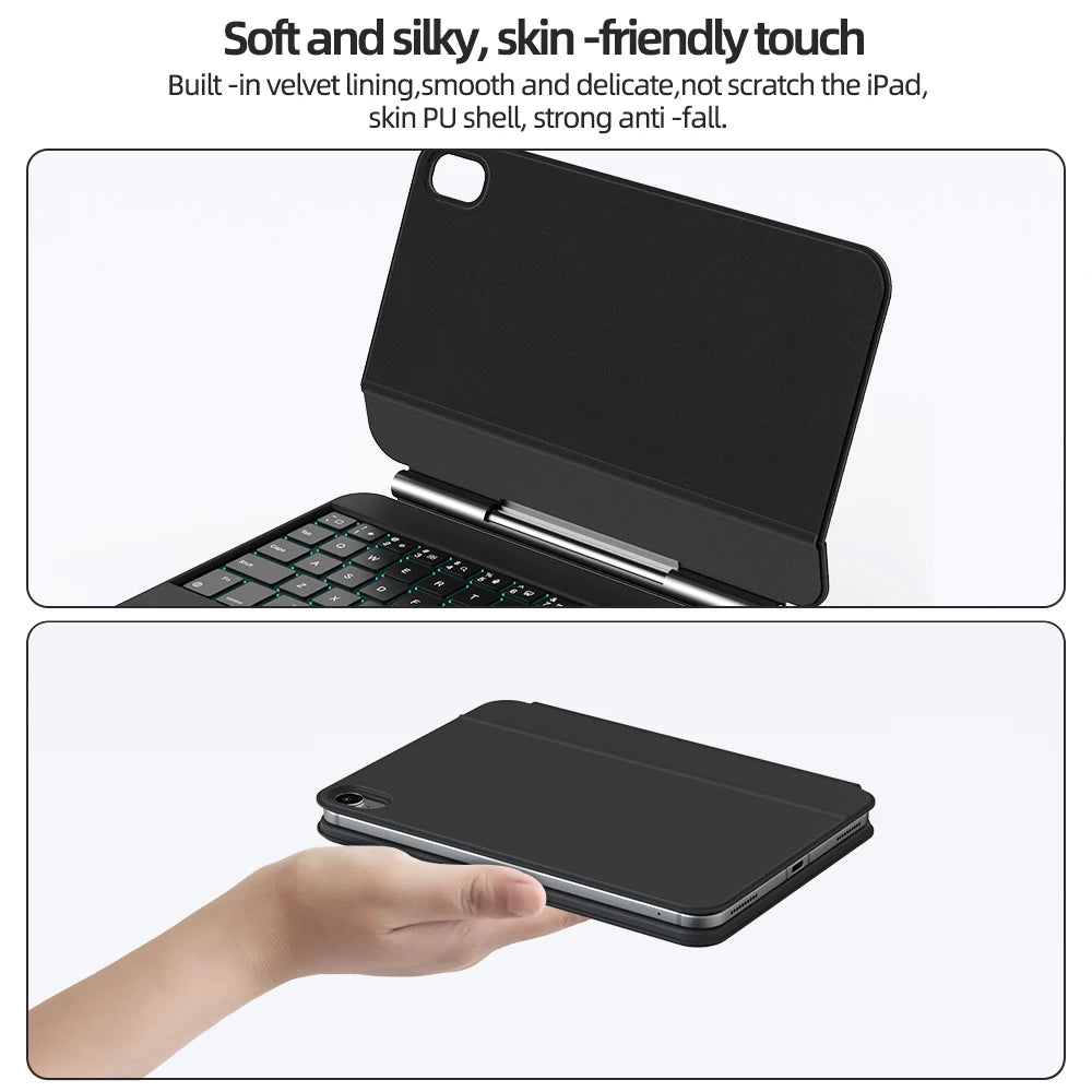 GOOJODOQ Magic Keyboard Case for iPad Mini 7 A17 Pro Mini 6 6th/7th Gen 8.3 inch Floating Cantilever Stand Multi-Touch Trackpad
