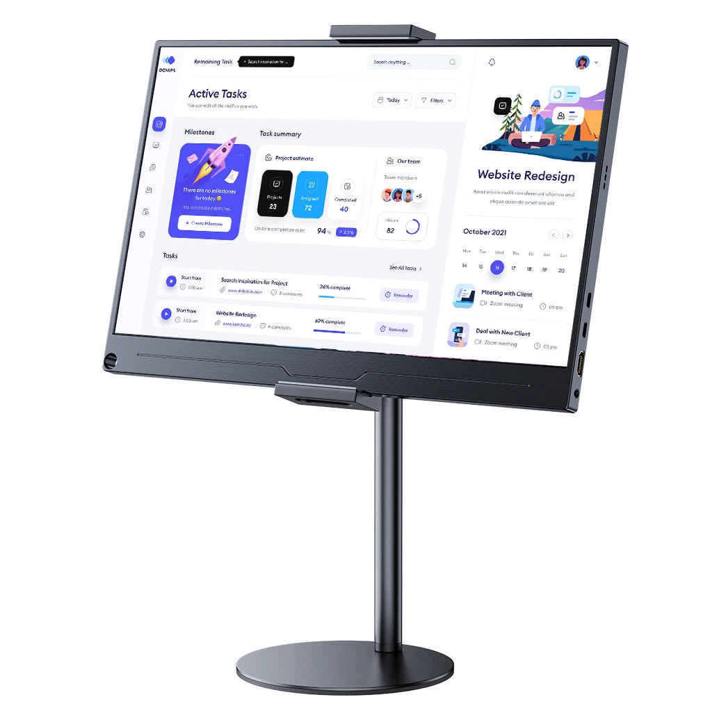 Adjustable Monitor Stand Height Portable Vesa Monitor Tablet Holder Up To 24Cm Standing Tablet Bracket Desk Mount Wider Base