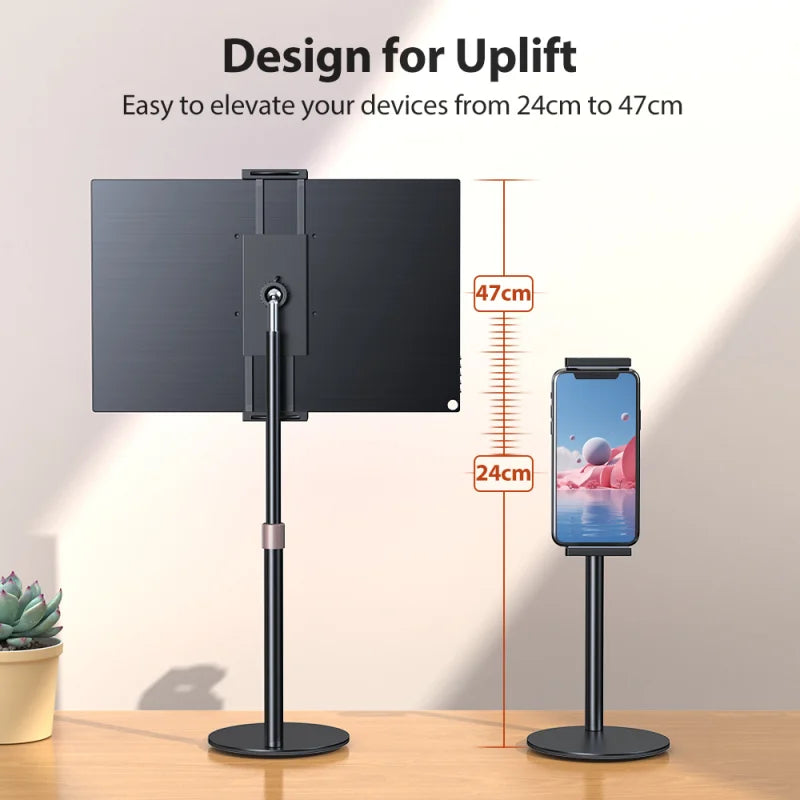 Adjustable Monitor Stand Height Portable Vesa Monitor Tablet Holder Up To 24Cm Standing Tablet Bracket Desk Mount Wider Base