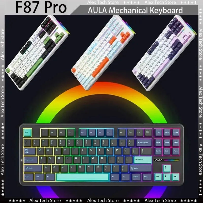 AULA F87 Pro - Wireless Mechanical Keyboard - Silent Keys