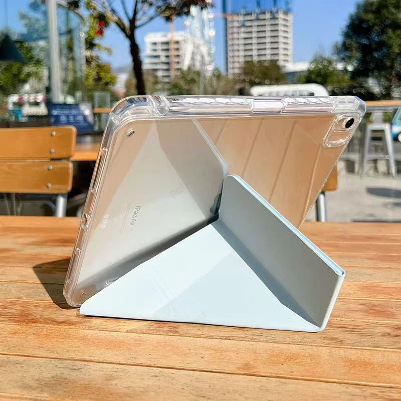 Y-Fold Case For 2025 A16 11th iPad Air 11 M3 M2 2024 iPad 10th Gen 10.2 7 8th 9th Pro11 M4 Air4 5 10.9 Air13 M2 M3 Pencil Holder