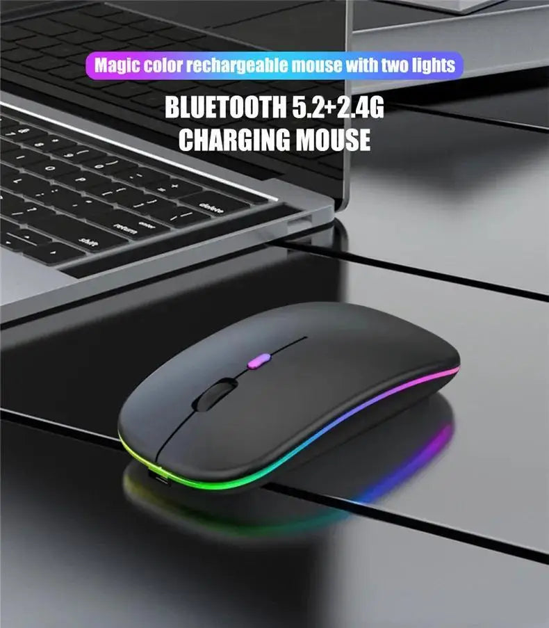 Wireless Rechargeable Silent LED Backlit Mouse