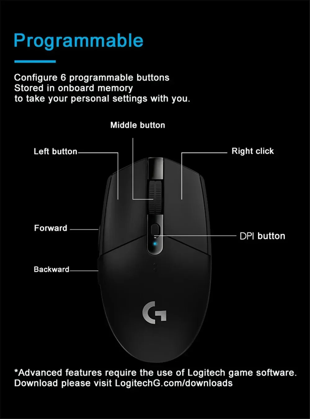Logitech G304 Wireless Mouse LightSpeed