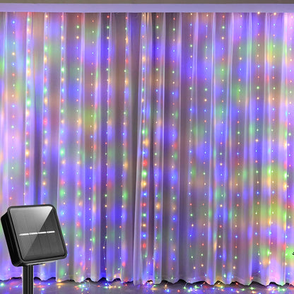 Solar Curtain Light LED Outdoor Waterloo Garland Decoration String Lights Yard Christmas  Fairy Garland String Lights