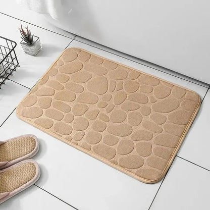 1pc embossed fiber anti slip pebble floor mat