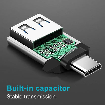 2PCS - USB 3.0 To Type C OTG Charger Adapter Connector and Type-C to USB Male