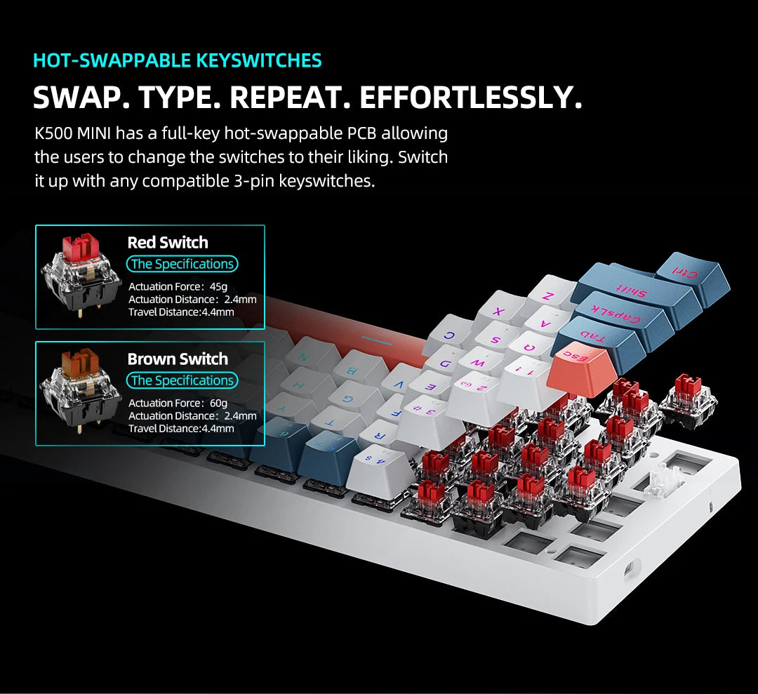 Machenike K500-B61 Mini Mechanical Keyboard